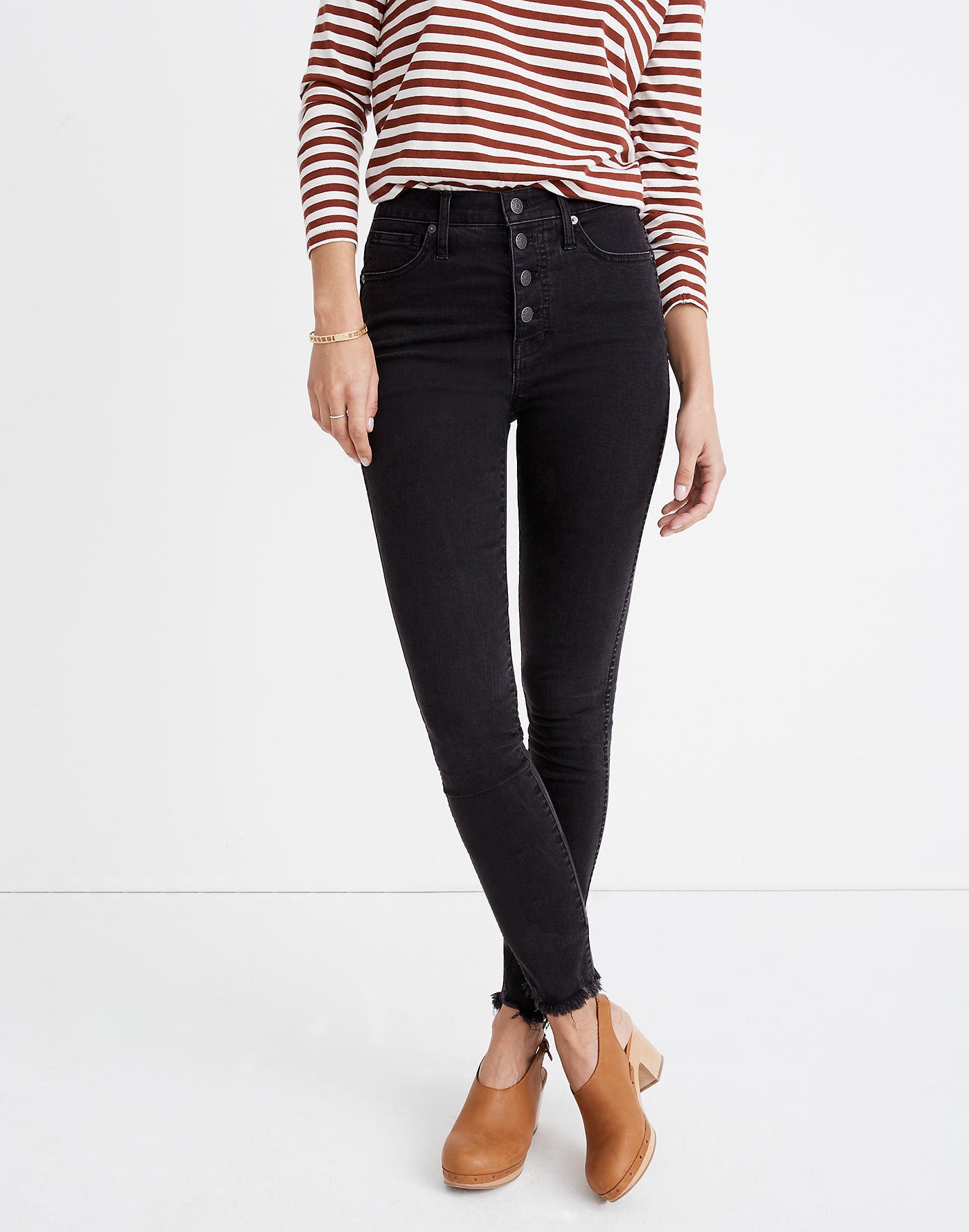 Button-Through Skinny Jeans